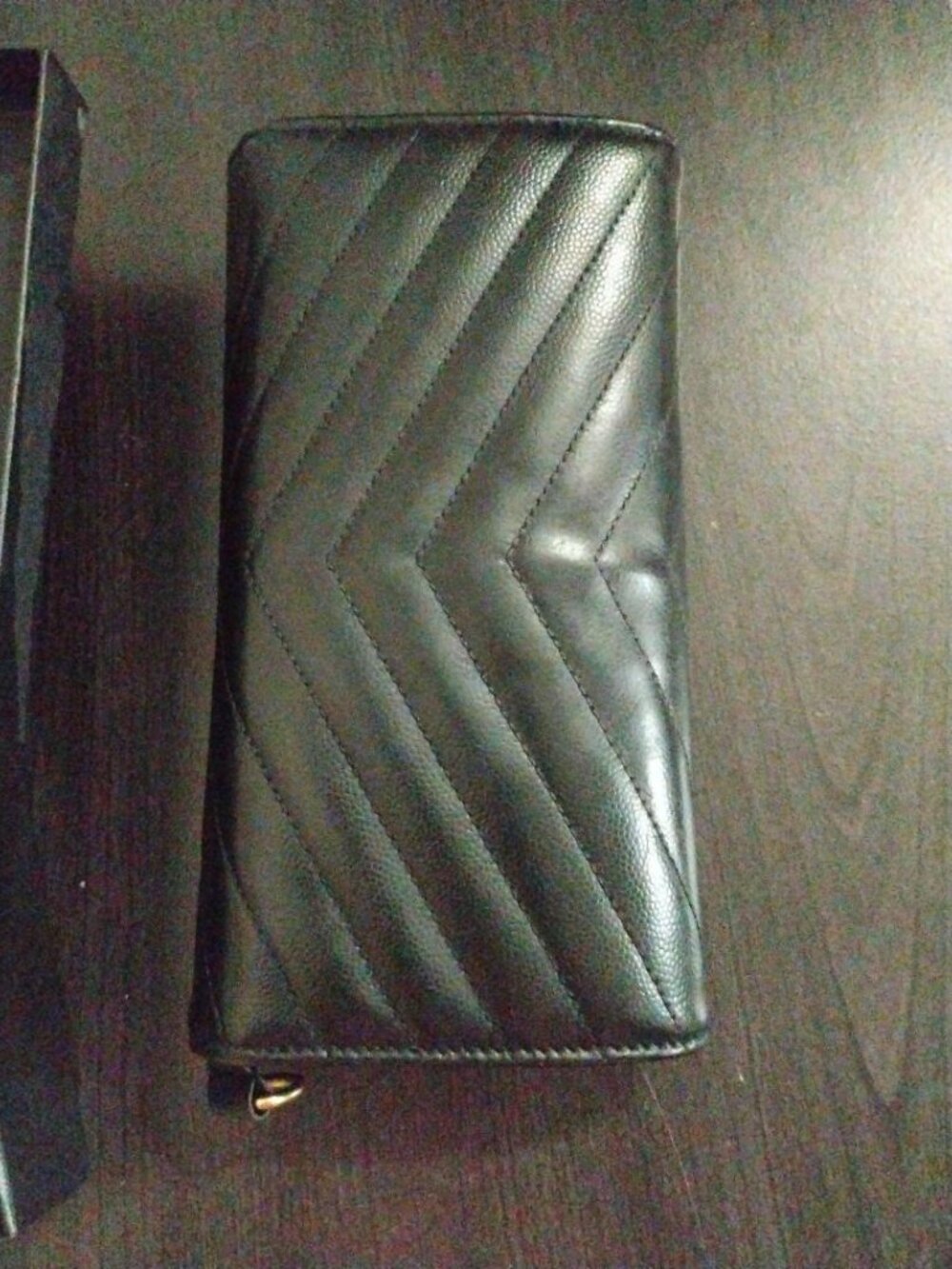 YSL Monogram Large Wallet on Chain in Grained Leather EUC - Picture 7 of 15